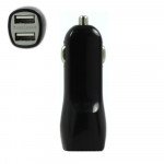 Wholesale 2 USB Output Cell Phone Car Adapter Charger (Black)